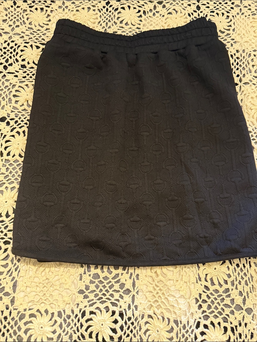 SSYS Textured Black Women's Skort with Elastic Waist